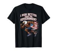 I Run Better Than The Government Running Bald Eagle drôle T-Shirt