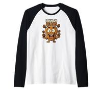 I Run on Beans Funny Coffee Lover Caffeine Design Manche Raglan
