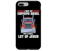 I Run on Caffeine Diesel et Jesus Christian Truck Driver OTR Coque pour iPhone 7 Plus/8 Plus