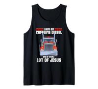 I Run on Caffeine Diesel et Jesus Christian Truck Driver OTR Débardeur