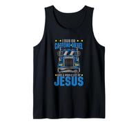I Run on Caffeine Diesel et Jesus Christian Truck Driver OTR Débardeur