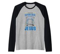I Run on Caffeine Diesel et Jesus Christian Truck Driver OTR Manche Raglan