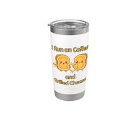 I Run on Coffee and Grilled Cheese Amateur de nourriture grillée Gobelet isotherme en acier inoxydable double paroi