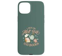 I Run on Hot Tea & Books Lecture Drôle Meme Coque pour iPhone 15 Plus
