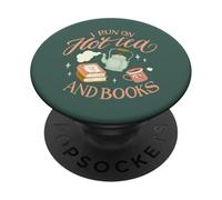 I Run on Hot Tea & Books Lecture Drôle Meme PopSockets PopGrip Adhésif