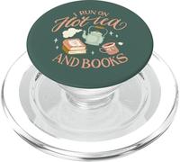 I Run on Hot Tea & Books Lecture Drôle Meme PopSockets PopGrip pour MagSafe