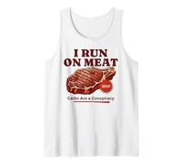 I Run on Meat Carbs Conspiracy Barbecue Keto Carnivore Débardeur
