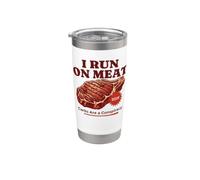 I Run On Meat Carbs Conspiracy Barbecue Keto Carnivore Gobelet isotherme en acier inoxydable double paroi