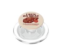 I Run on Meat Carbs Conspiracy Barbecue Keto Carnivore PopSockets PopGrip pour MagSafe