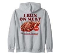 I Run on Meat Carbs Conspiracy Barbecue Keto Carnivore Sweat à Capuche