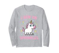 I Run on Sprinkles Funny Unicorn Manche Longue