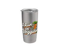 I Run On Veggies Vegan Runner Athlète à base de plantes Gobelet isotherme en acier inoxydable double paroi