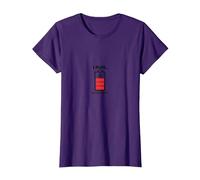 I Run Out of Energy Funny Runner Battery T-Shirt, Femme, Violet, XS