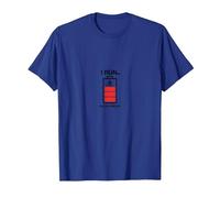 I Run Out of Energy Funny Runner Battery T-Shirt, Homme, Bleu Royal, XL