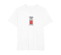 I Run Out of Energy Funny Runner Battery T-Shirt, Homme Grandes Tailles, Blanc, 2X Tall