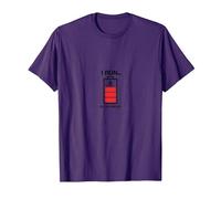 I Run Out of Energy Funny Runner Battery T-Shirt, Homme, Violet, S