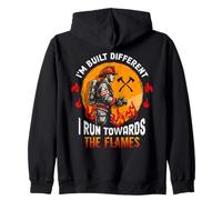 I Run Towards The Flames Pompier Camion Pompier Sauveteur Sweat à Capuche