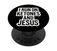 I Rung on Cétones and Jesus Christ Christian Keto Ketogenic PopSockets PopGrip Adhésif