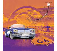 I&S / Les collections rétro CPMD6618N2 Carte Carrée avec Enveloppe Blanche Format 15x15 cm - R66 - Corvette/Licence officielle - Avec Effet Brillant - Intérieur Blanc - Fabriqué en France