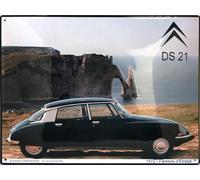 I&S / Les collections rétro IETS15026RA Plaque métal relief 40x30 cm Citroën Citroën DS Etretat Produit sous licence officielle et/ou design exclusif, Métalisé