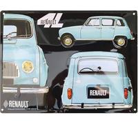 I&S / Les collections rétro IETS15047RB Plaque métal relief 30x20 cm Renault 4L Renault Produit sous licence officielle et/ou design exclusif