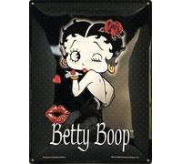 I&S / Les collections rétro IETS19001RA Plaque métal relief 40x30 cm Betty Boop Betty Boop Kiss Produit sous licence officielle et/ou design exclusif, Métalisé