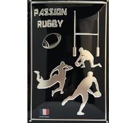 I&S / Les collections rétro IETS19111RBM Plaque métal relief 30x20 cm Rugby passion - desing i&s Produit sous licence officielle et/ou design exclusif, Métalisé