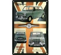 I&S / Les collections rétro IETS19650RA Plaque métal relief 40x30 cm Mini Morris Mini Morris Produit sous licence officielle et/ou design exclusif
