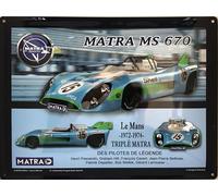 I&S / Les collections rétro IETS19657RA Plaque métal relief 40x30 cm Matra Matra MS670 Le Mans Produit sous licence officielle et/ou design exclusif, Métalisé