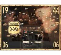 I&S / Les collections rétro IETS19690RA Plaque métal relief 40x30 cm D Day Jeep Produit sous licence officielle et/ou design exclusif