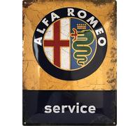 I&S / Les collections rétro IETS19706RA Plaque métal relief 40x30 cm Alfa Roméo Alfa Roméo Service Produit sous licence officielle et/ou design exclusif