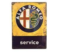I&S / Les collections rétro IETS19706RC Plaque métal relief 20x15 cm Alfa Roméo Alfa Roméo Service, Métalisé