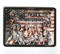 I&S / Les collections rétro Plaque métal relief 20x15 cm Pin up Bike