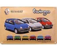 I&S/Les collections rétro Plaque métal relief 20x15 cm Renault Renault Twingo, Métalisé