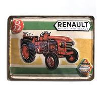 I&S / Les collections rétro Plaque métal relief 20x15 cm Renault Tracteur Renault D22