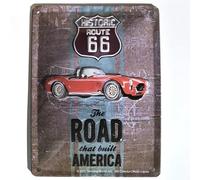 I&S/Les collections rétro Plaque métal relief 20x15 cm Route 66 The road that built america, Métalisé