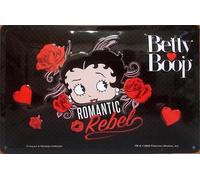 I&S / Les collections rétro Plaque métal relief 30x20 cm Betty Boop Betty Boop Romantic rebel Produit sous licence officielle et/ou design exclusif, Métalisé