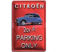 I&S / Les collections rétro Plaque métal relief 30x20 cm Citroën Citroën 2 CV Parking Only Produit sous licence officielle et/ou design exclusif