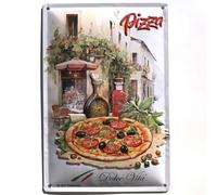 I&S / Les collections rétro Plaque métal relief 30x20 cm Italian pizza Produit sous licence officielle et/ou design exclusif