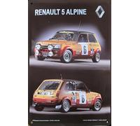 I&S/Les collections rétro Plaque métal relief 30x20 cm Renault Renault 5 Alpine Produit sous licence officielle et/ou design exclusif, Métalisé