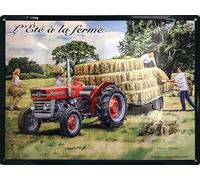 I&S / Les collections rétro Plaque métal relief 40x30 cm L'eté A La Ferme Produit sous licence officielle et/ou design exclusif, Métalisé