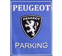 I&S / Les collections rétro Plaque métal relief 40x30 cm Peugeot Peugeot Parking *Finition métallique Produit sous licence officielle et/ou design exclusif, bleu