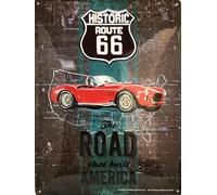 I&S / Les collections rétro Plaque métal relief 40x30 cm Route 66 The road that built america Produit sous licence officielle et/ou design exclusif, Métalisé