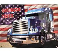I&S/Les collections rétro Plaque métal relief 40x30 cm Us Truck Produit sous licence officielle et/ou design exclusif, Métalisé