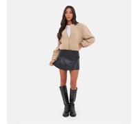 I Saw It First Women's Bubble Hem Long Sleeve Bomber Jacket Taupe 8 (XS) Female