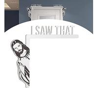 I Saw That Creative Home Decor Jésus, au-dessus de la porte, panneau Jésus en bois, a vu ce Jésus drôle de suspension de porte pour décoration d'intérieur amusante, I Saw That Jesus Door Sitter (noir