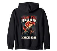 I Saw The Blood Moon 2026 Motif Loups hurlants rétro Sweat à Capuche