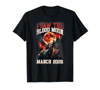 I Saw The Blood Moon 2026 Motif Loups hurlants rétro T-Shirt