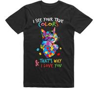 I See Your True Colors That Why I Love You T-Shirt - Love Cat T-Shirt XL