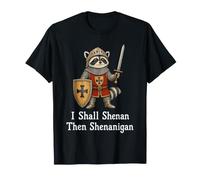 I Shenan Then Shenanigan Raccoon Medieval Knight Meme T-Shirt